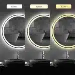 Oglindă LED Rotundă 60×60 cm, Iluminare Față + Spate, Dezaburire, 3 Tipuri de Lumină, Touch, Model Cosmo - imagine 2