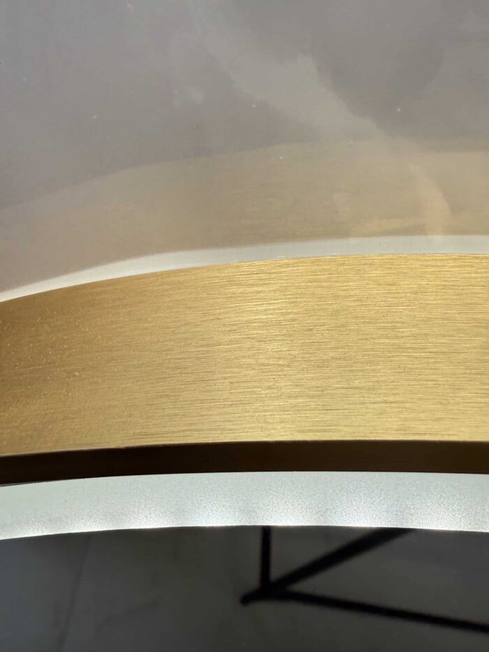 Oglindă LED Rotundă 70×70 cm, cu Ramă Aurie, Iluminare Față + Spate, Dezaburire, 3 Tipuri de Lumină, Touch, Model Cosmo Gold - imagine 6