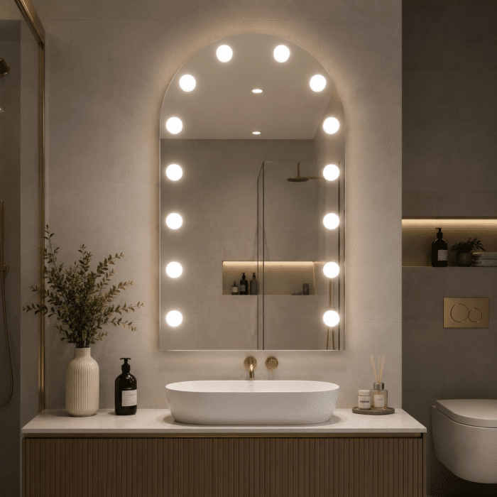 Oglindă cu LED Integrat 60×90 cm, Decorativă pentru Make-up, 3 Tipuri de Lumină, Calda, Rece, Neutra, cu Touch - imagine 7
