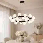 Pendul Model Cloud, Negru cu 25 Abajururi G9, Înălțime Reglabilă, Metal și Sticlă - imagine 2