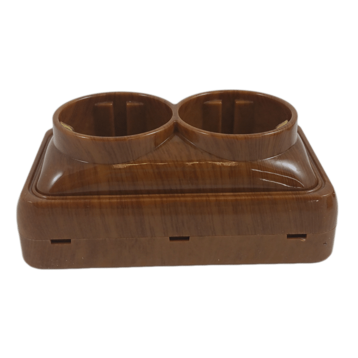 Priză Dublă Mini Mahon, cu Contact de Protecție, 250V, 16A, IP20, Montaj Aparent - imagine 2