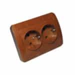 Priză Dublă cu Contact de Protecție, Mahon, 250V, 16A, IP20, Montaj Încastrat - imagine 2