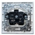 Priză Simplă Albă cu Ramă din Sticlă, 250V, 16A, IP20, 86 × 86 mm - imagine 3