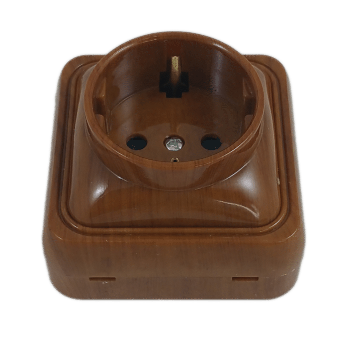 Priză Simplă Mini Mahon, cu Contact de Protecție, 250V, 16A, IP20, Montaj Aparent - imagine 3