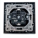 Priză Simplă Neagră cu Ramă din Sticlă, 250V, 16A, IP20, 86 × 86 mm - imagine 4