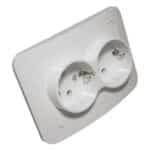 Priză Dublă cu Contact de Protecție, 250V, 16A, IP20, Montaj Încastrat - imagine 2