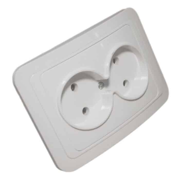 Priză Dublă fără Contact de Protecție, 250V, 16A, IP20, Montaj Încastrat - imagine 2