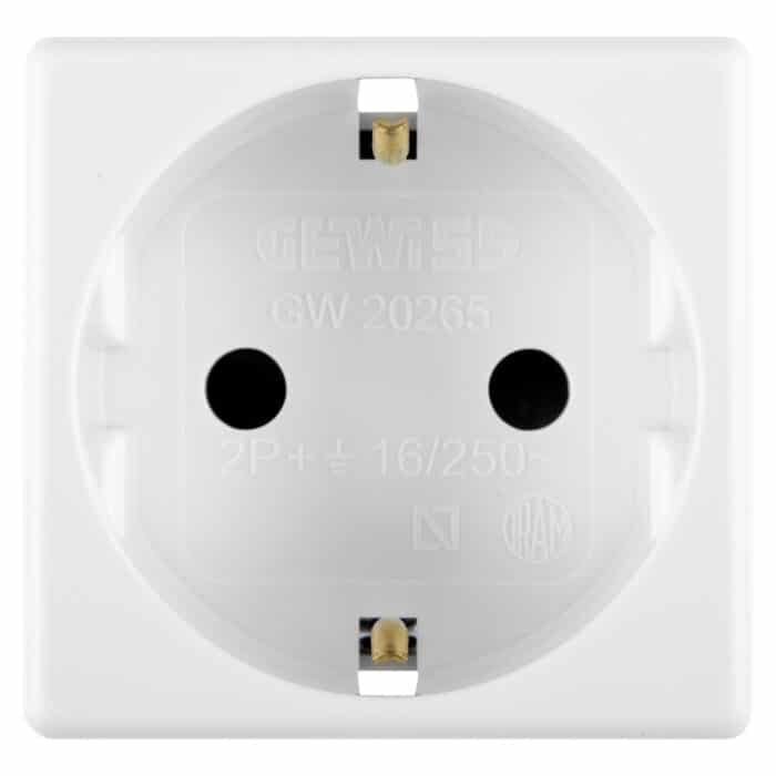 Priză Modulară Standard 2P+E Gewiss GW20265, Albă, 10A/16A, 2 Module - imagine 2