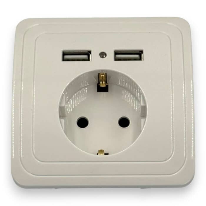 Priză Simplă cu 2 Porturi USB-A Integrate, 16A, 230V, Încărcare USB 10W - imagine 4