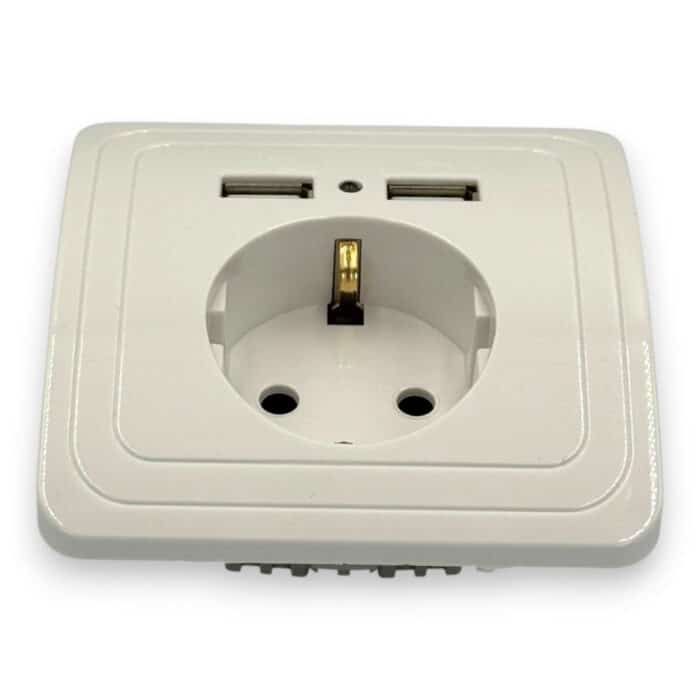 Priză Simplă cu 2 Porturi USB-A Integrate, 16A, 230V, Încărcare USB 10W - imagine 5