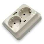 Priză Dublă cu Împământare și Încărcător USB-A + USB-C PD 18W, 16A, Albă - imagine 4