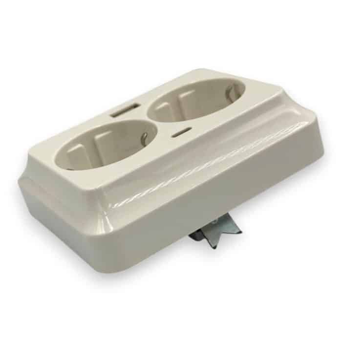 Priză Dublă cu Împământare și Încărcător USB-A + USB-C PD 18W, 16A, Albă - imagine 6