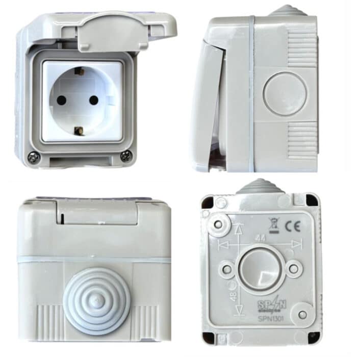 Priză Modulară Simplă cu Capac, Tip Antigron, IP55, 16A, Montaj Aparent (PT) - imagine 8
