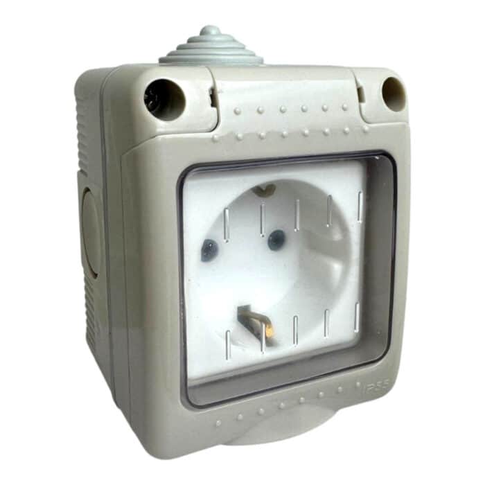 Priză Modulară Simplă cu Capac, Tip Antigron, IP55, 16A, Montaj Aparent (PT) - imagine 2