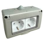 Priză Modulară Dublă cu Capac, Tip Antigron, IP55, 16A, Montaj Aparent (PT) - imagine 3