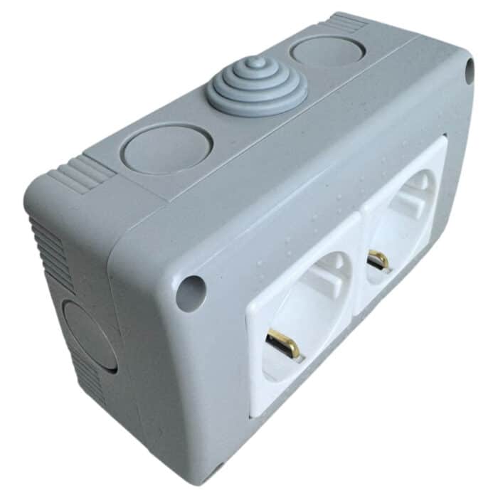 Priză Dublă AG fără Capac, IP20, 16A, 250V, Montaj Aparent (PT) - imagine 5