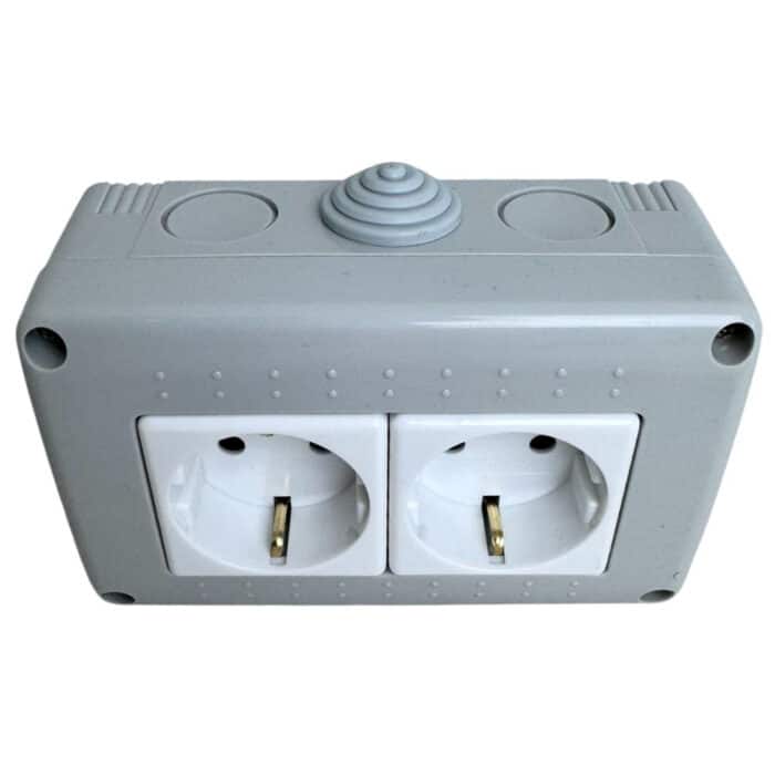 Priză Dublă AG fără Capac, IP20, 16A, 250V, Montaj Aparent (PT) - imagine 4