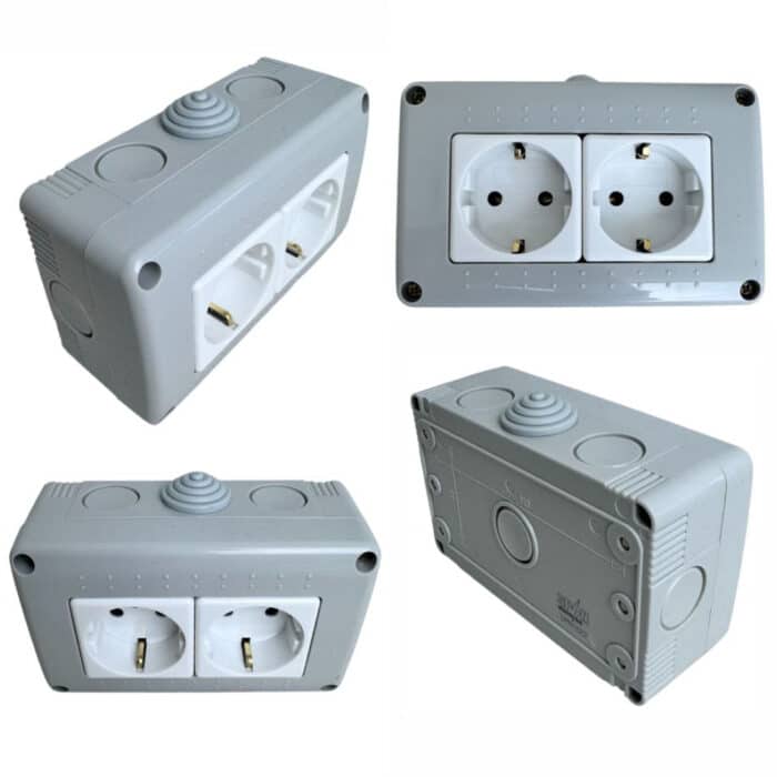 Priză Dublă AG fără Capac, IP20, 16A, 250V, Montaj Aparent (PT) - imagine 8