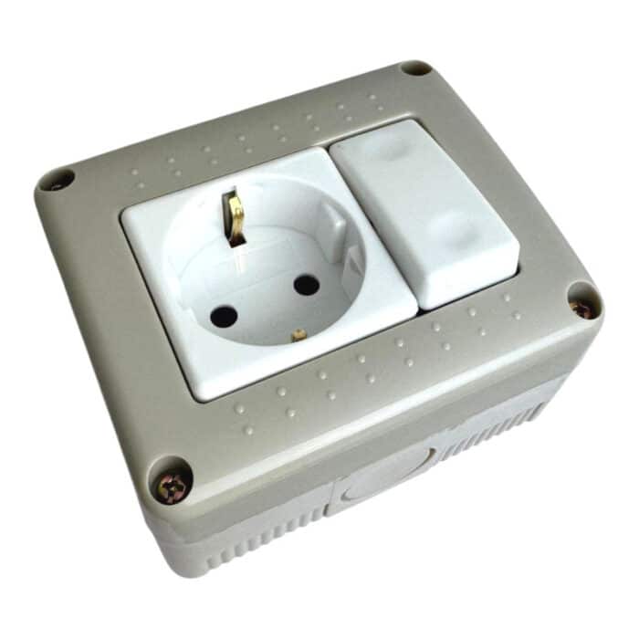 Modul Întrerupător + Priză AG fără Capac, IP20, 250V, 10A, Montaj Aparent (PT) - imagine 3