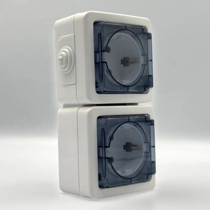 Priză AG Dublă Spin Top cu Capac, IP54, 220–250V, 16A, Montaj Aparent (PT) - imagine 3