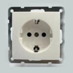 Priză Simplă 2P+E Spin Top, Albă, cu Contact de Protecție - imagine 3