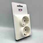 Priză Dublă 2P+E Spin Top, Albă, cu Contact de Protecție - imagine 9