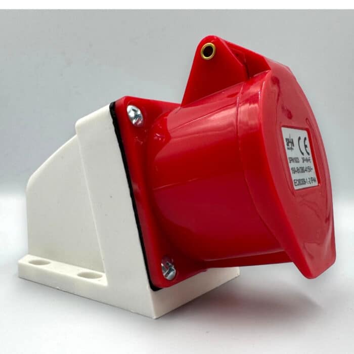 Priză Trifazică Industrială de Perete 3P+N+E, 16A, IP44, 220/380V – 240/415V, Montaj Aplicat - imagine 3