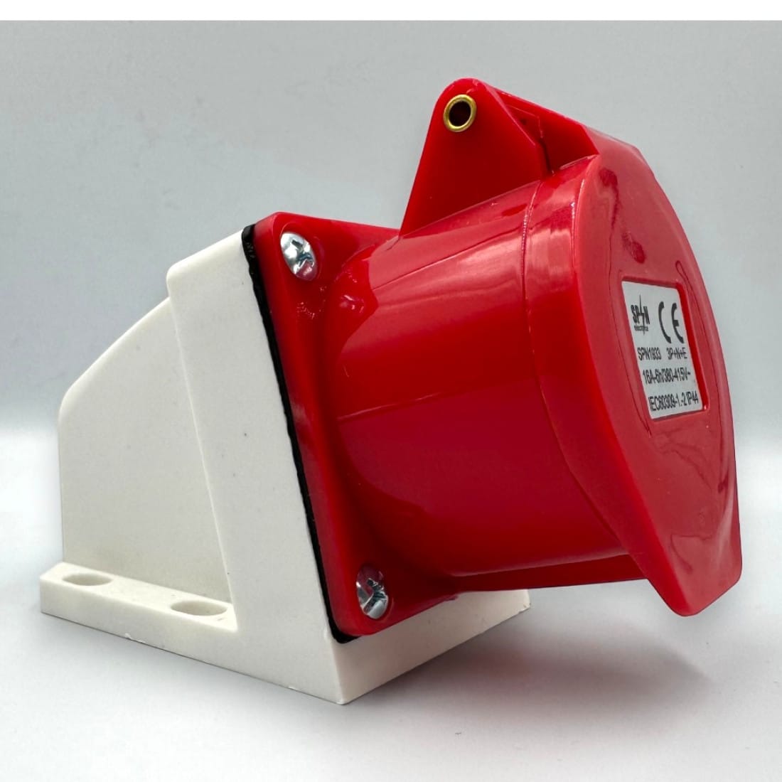 SPN1933 (2)-1100x1100 Priză Trifazică Industrială de Perete 3P+N+E, 16A, IP44, 220/380V – 240/415V, Montaj Aplicat - imagine 1