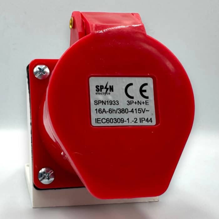 Priză Trifazică Industrială de Perete 3P+N+E, 16A, IP44, 220/380V – 240/415V, Montaj Aplicat - imagine 10