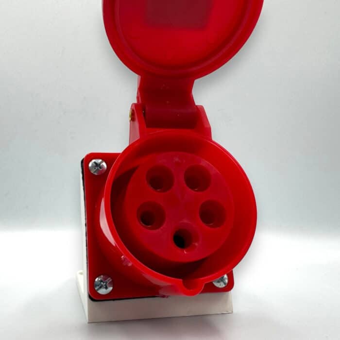 Priză Trifazică Industrială de Perete 3P+N+E, 16A, IP44, 220/380V – 240/415V, Montaj Aplicat - imagine 5