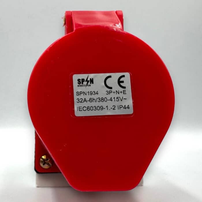 Priză Trifazică Industrială de Perete 3P+N+E, 32A, IP44, 220/380V – 240/415V, Montaj Aplicat - imagine 3