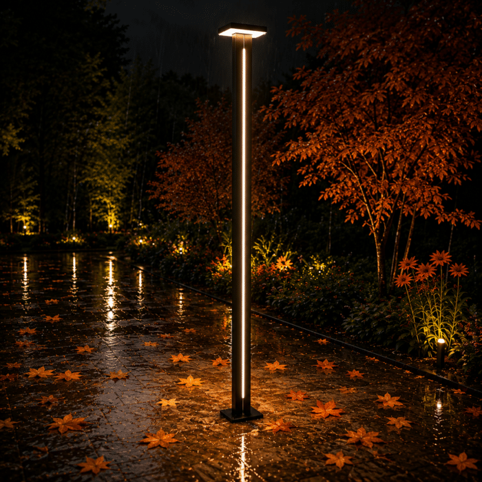 Stâlp de Iluminat LED Exterior 18W, 3000K, 1800lm, IP65, Inaltime 180 cm – Iluminat Grădină Modern - imagine 2