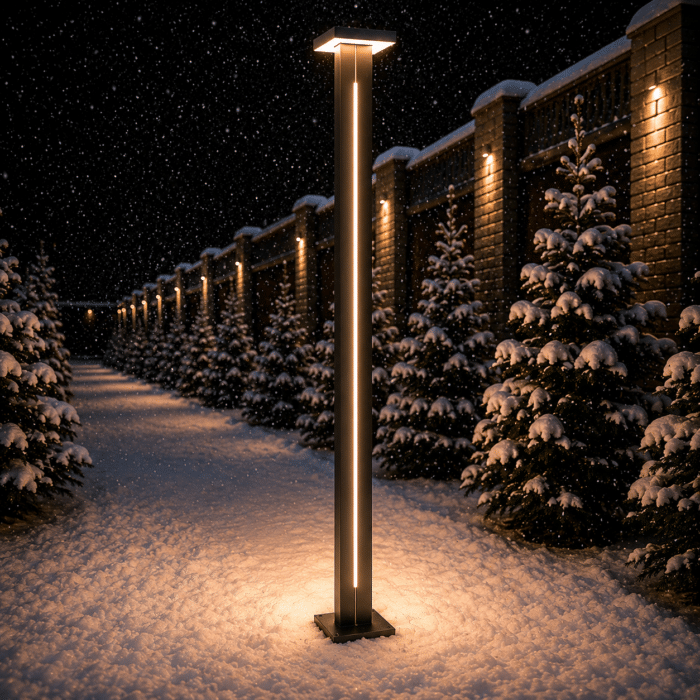Stâlp de Iluminat LED Exterior 18W, 3000K, 1800lm, IP65, Inaltime 180 cm – Iluminat Grădină Modern - imagine 3