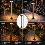 Stâlp de Iluminat LED Exterior 18W, 3000K, 1800lm, IP65, Inaltime 180 cm – Iluminat Grădină Modern - imagine 5
