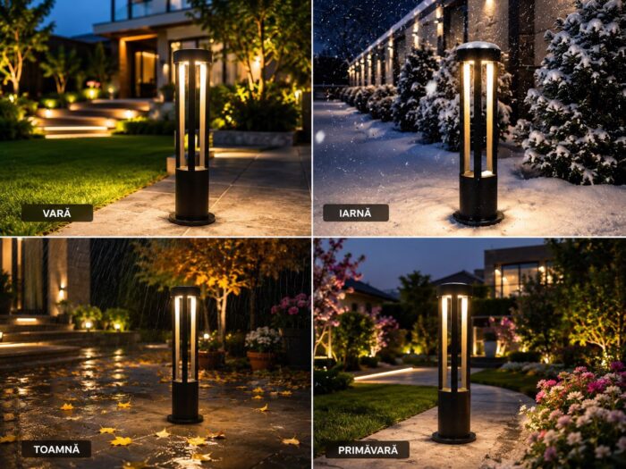 Stâlp de Iluminat Moon LED Exterior 12W, 3000K, 960lm, IP65, 60cm – Iluminat Grădină Modern - imagine 5