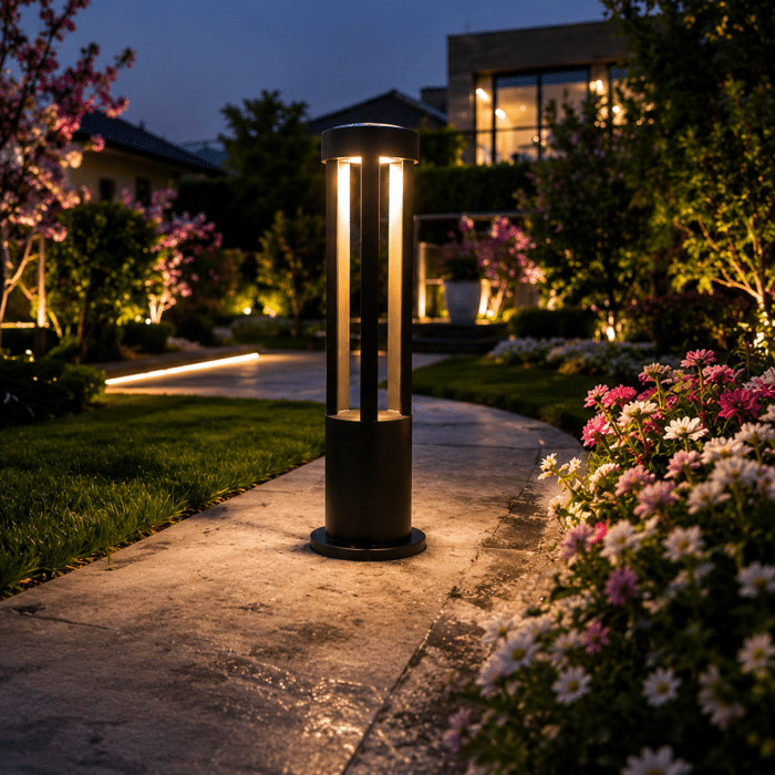 Stâlp de Iluminat Moon LED Exterior 12W, 3000K, 960lm, IP65, 60cm – Iluminat Grădină Modern - imagine 4