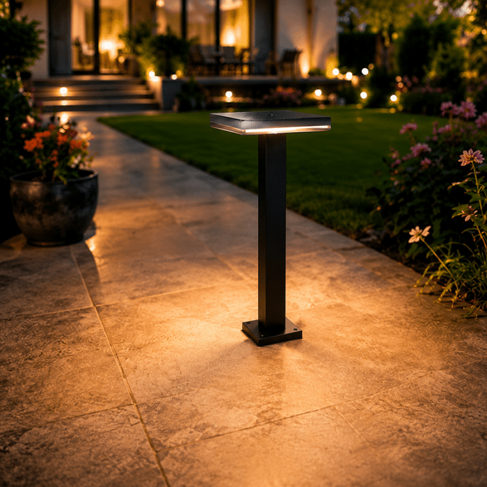 Stâlp de Iluminat Pătrat LED Exterior 15W, 3000K, 1350lm, IP65, 60cm – Iluminat Grădină Modern - imagine 5