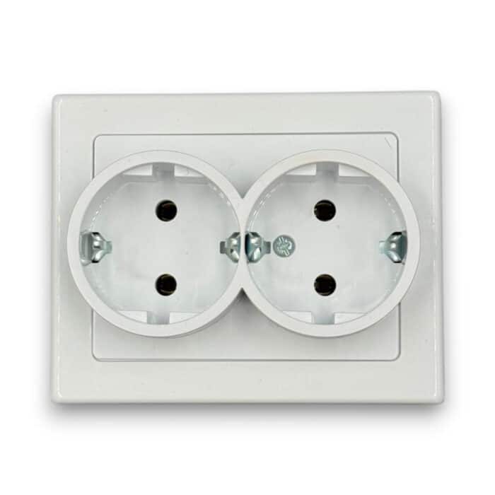Priză Dublă Schuko cu Contact de Protecție, 250V, 16A, IP20 - imagine 2