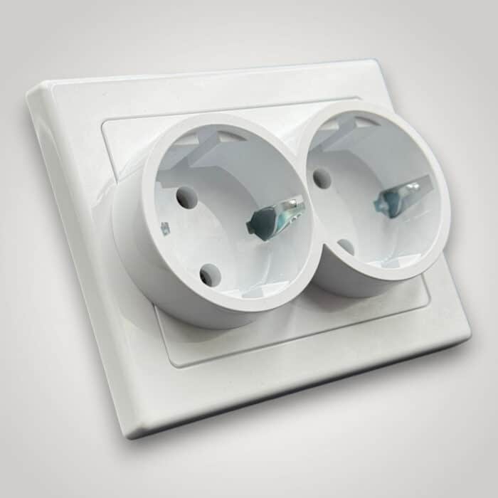 Priză Dublă Schuko cu Contact de Protecție, 250V, 16A, IP20 - imagine 4