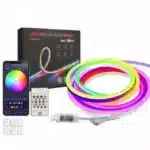 KIT Bandă LED COB RGB 5m, 20W, Telecomandă, Control prin Aplicație, IP65, Alimentare 5V
