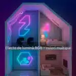 KIT Bandă LED COB RGB 5m, 20W, Telecomandă, Control prin Aplicație, IP65, Alimentare 5V - imagine 4