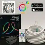 KIT Bandă LED COB RGB 5m, 20W, Telecomandă, Control prin Aplicație, IP65, Alimentare 5V - imagine 7