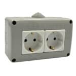 Priză Dublă AG fără Capac, IP20, 16A, 250V, Montaj Aparent (PT) - imagine 3
