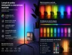 Lampadar LED RGB 17W, 148 cm, Jocuri de Lumini, Sincronizare cu Muzica și Vocea, Telecomandă, Lumină Ambientală, Negru - imagine 2