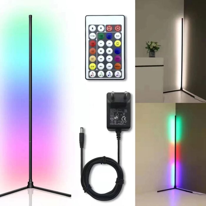 Lampadar LED RGB 17W, 148 cm, Jocuri de Lumini, Sincronizare cu Muzica și Vocea, Telecomandă, Lumină Ambientală, Negru - imagine 4