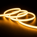 Bandă LED Lumină Caldă COB Flexibilă 220V, IP65, 240 LED/m, 9W/m, Lățime 10 mm – Se Vinde la Metru - imagine 2