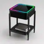 Măsuță Smart QMS-8 Neagră cu Boxă Bluetooth 65W, Subwoofer, Încărcare Wireless, USB-C, TWS și LED RGB - imagine 11