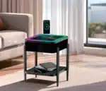 Măsuță Smart QMS-8 Neagră cu Boxă Bluetooth 65W, Subwoofer, Încărcare Wireless, USB-C, TWS și LED RGB - imagine 13
