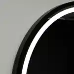 Oglindă LED 80×80 cm cu Ramă Neagră, Shark Design, Iluminare Față + Spate, Dezaburire, Touch, 3 Tipuri de Lumină, IP65 - imagine 5