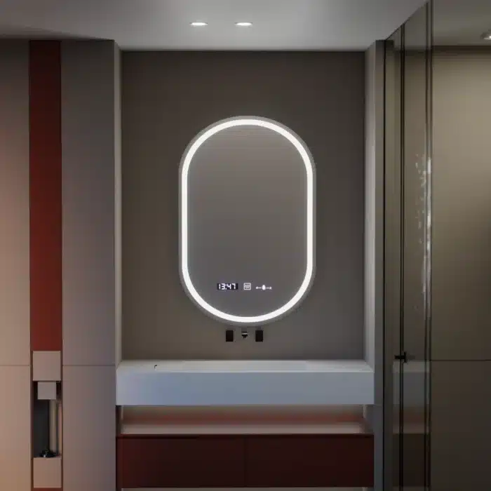 Oglinda LED Ovala, 50x80cm, Eminence MotionGlow Marcello, Sistem Dezaburire, Ceas & Termometru, Dimabila - imagine 4